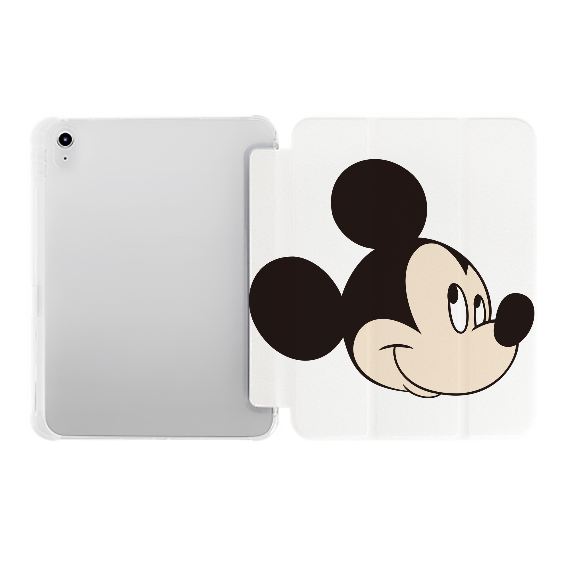 （画像用） ミッキーマウス Mickey Mouse IPad ケース ペン収納付き 三つ折りスタンド PUレザー×シリコン 対応機種9.5/10.5/10.9インチ